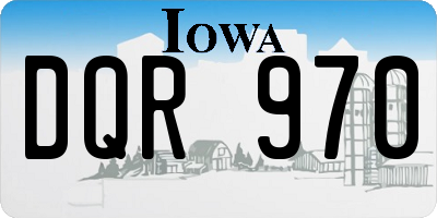 IA license plate DQR970