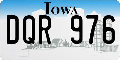 IA license plate DQR976