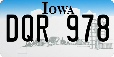 IA license plate DQR978
