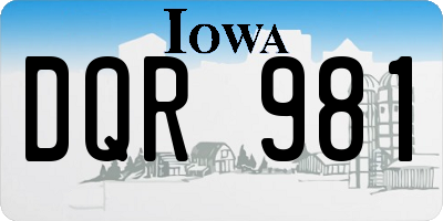 IA license plate DQR981