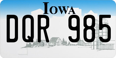 IA license plate DQR985