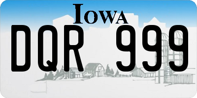 IA license plate DQR999
