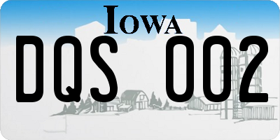 IA license plate DQS002