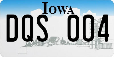 IA license plate DQS004