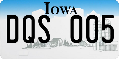 IA license plate DQS005