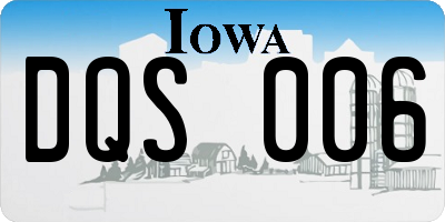 IA license plate DQS006
