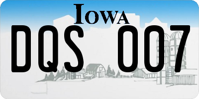 IA license plate DQS007