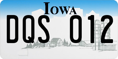 IA license plate DQS012