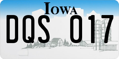 IA license plate DQS017
