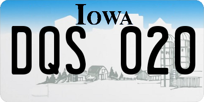 IA license plate DQS020