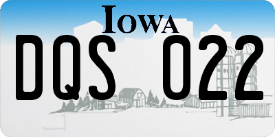 IA license plate DQS022