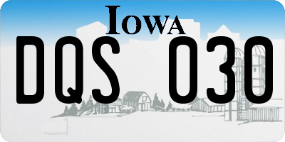 IA license plate DQS030