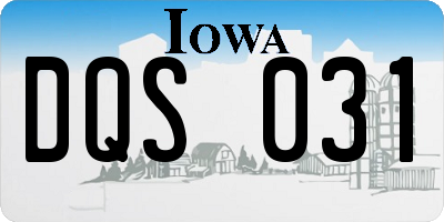 IA license plate DQS031