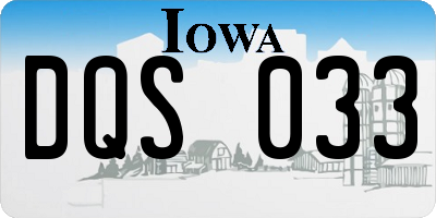 IA license plate DQS033