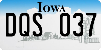 IA license plate DQS037
