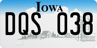 IA license plate DQS038