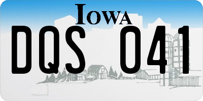 IA license plate DQS041