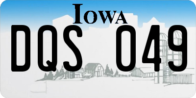 IA license plate DQS049