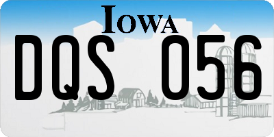 IA license plate DQS056