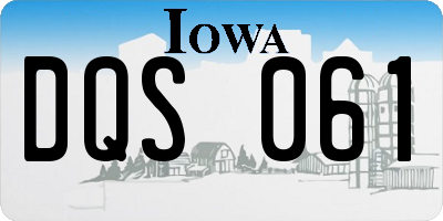 IA license plate DQS061