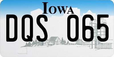IA license plate DQS065