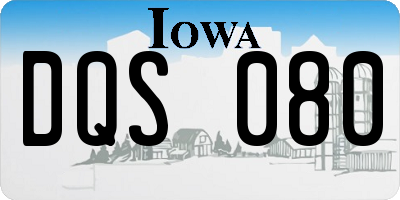 IA license plate DQS080