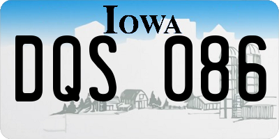 IA license plate DQS086