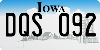 IA license plate DQS092