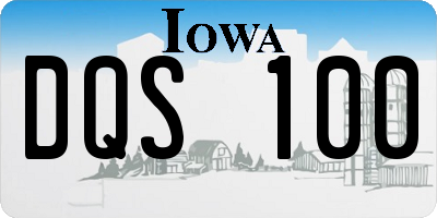 IA license plate DQS100
