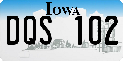 IA license plate DQS102