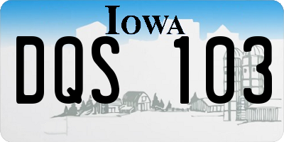 IA license plate DQS103