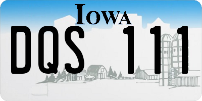 IA license plate DQS111