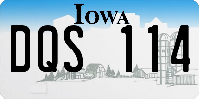 IA license plate DQS114
