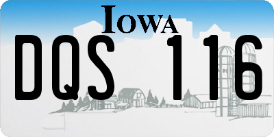 IA license plate DQS116