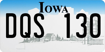 IA license plate DQS130