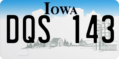 IA license plate DQS143