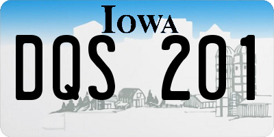 IA license plate DQS201