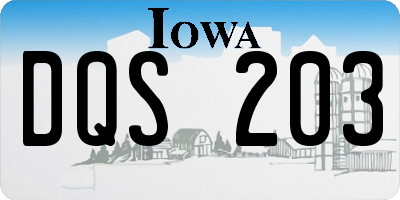 IA license plate DQS203