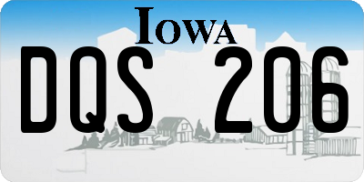 IA license plate DQS206