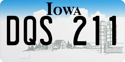 IA license plate DQS211