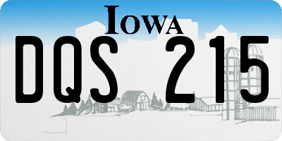 IA license plate DQS215