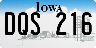 IA license plate DQS216