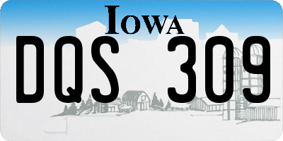 IA license plate DQS309
