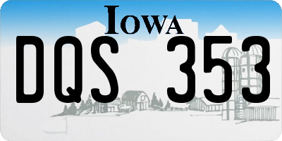 IA license plate DQS353