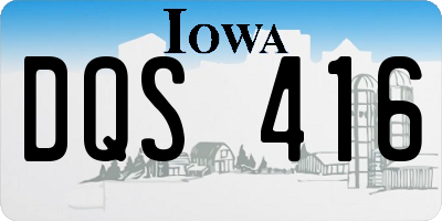 IA license plate DQS416