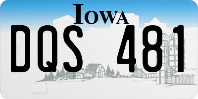 IA license plate DQS481
