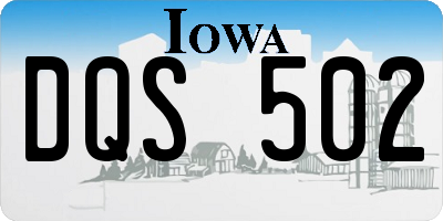 IA license plate DQS502