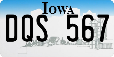 IA license plate DQS567
