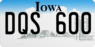 IA license plate DQS600