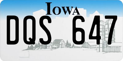 IA license plate DQS647